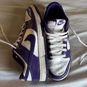 Nike Dunk Low Retro Championship Court Purple and White